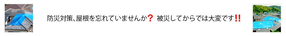 防災対策、屋根を忘れていませんか。被災してからでは大変です。